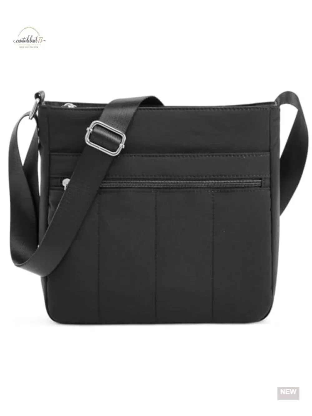 Medium Lightweight Nylon Crossbody Bag with Quilted Design - Adjustable Strap